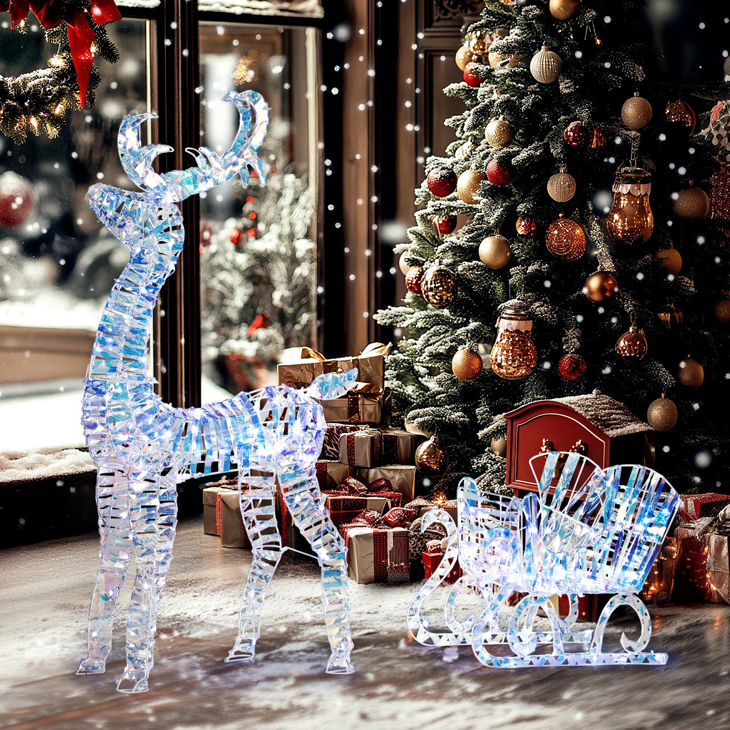 2 Piece Christmas Feature Light Warm White Indoor 170 LED