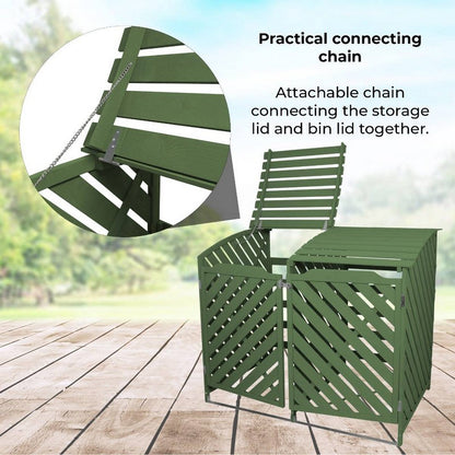 Raven Raven Double 4' 10" x 3' Pent Wheelie Bin Store - Classic Sprayed Vented