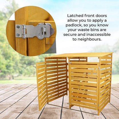 Raven Raven Double 4' 10" x 3' Pent Wheelie Bin Store - Classic Sprayed Vented