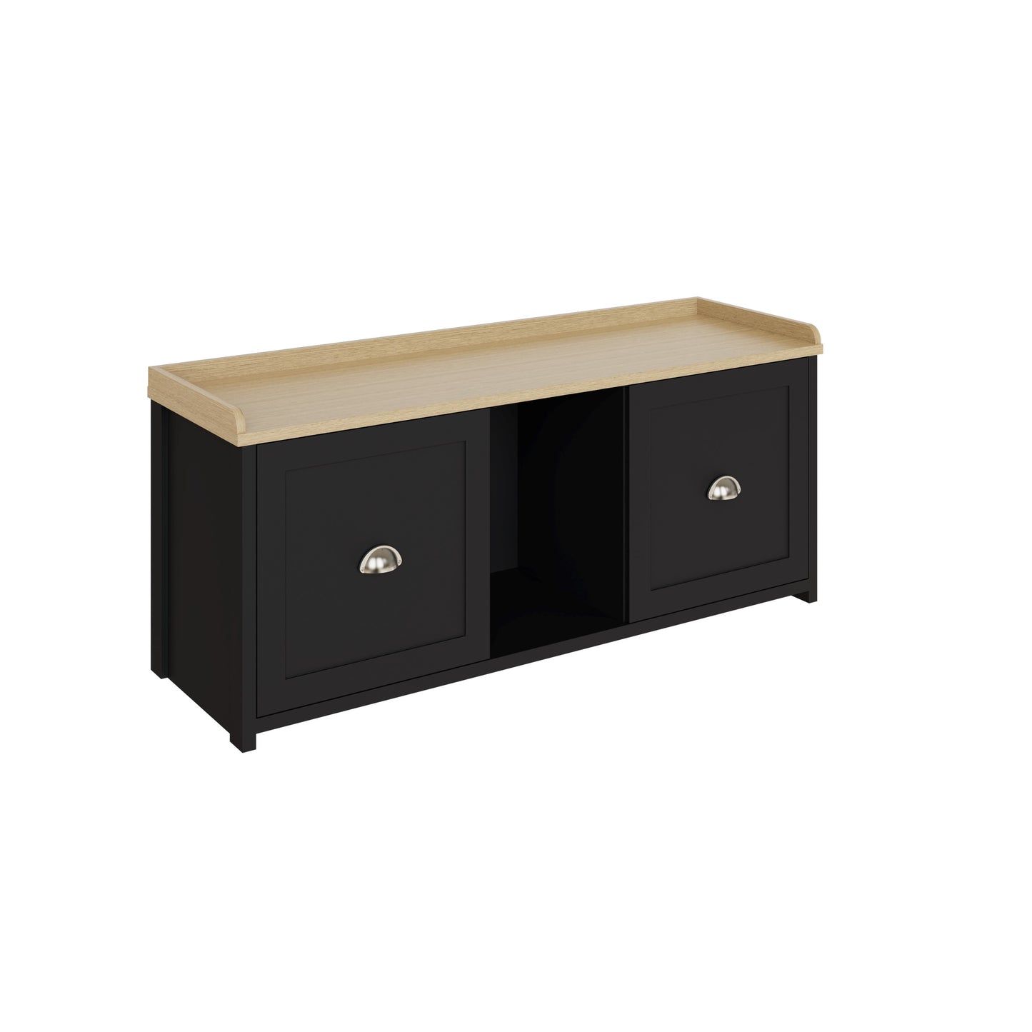 Lancaster Large Shoe Storage Black 2 Doors 7 Shelves