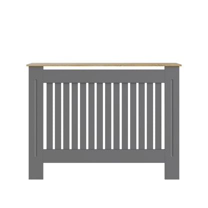 Longslow Large Radiator Cover Grey & Oak 1 Shelf