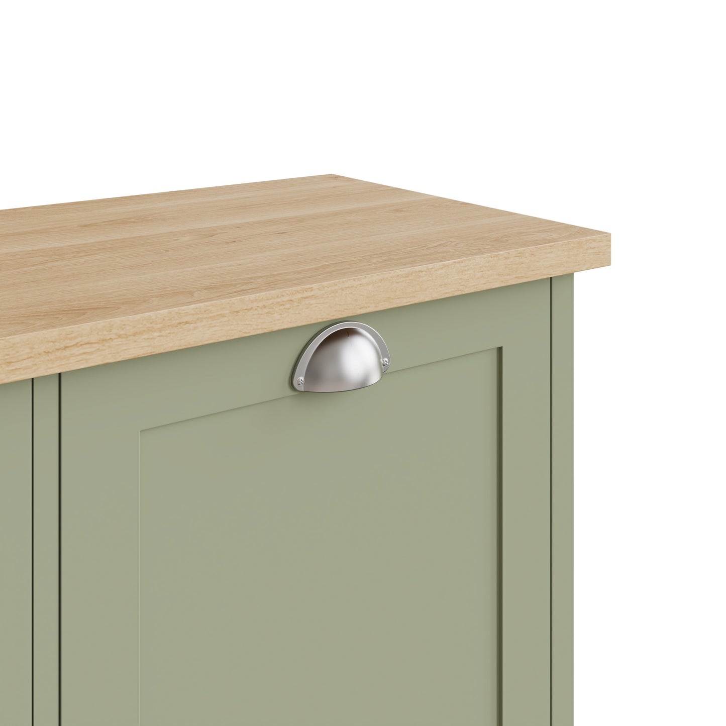 Lancaster Shoe Storage Green & Oak 2 Doors 4 Shelves