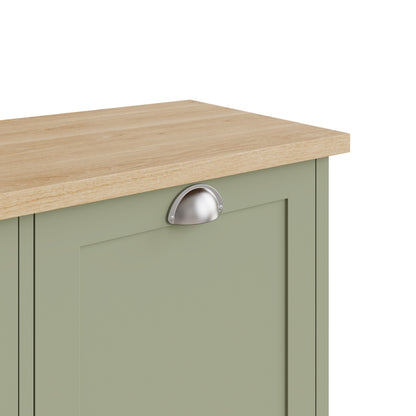 Lancaster Shoe Storage Green & Oak 2 Doors 4 Shelves