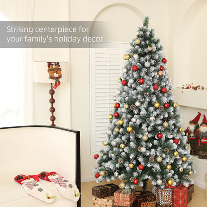 7ft Pinecone Christmas Tree Artificial - White Frosted Green  1152 Tips