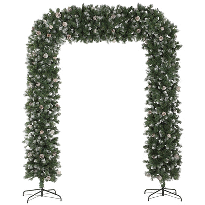 8ft Pinecone Christmas Tree Arch Artificial - White Frosted Green  1800 Tips Primary Image