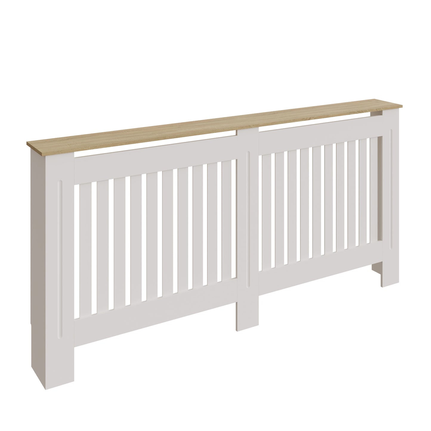 Longslow Large Radiator Cover White & Oak 1 Shelf