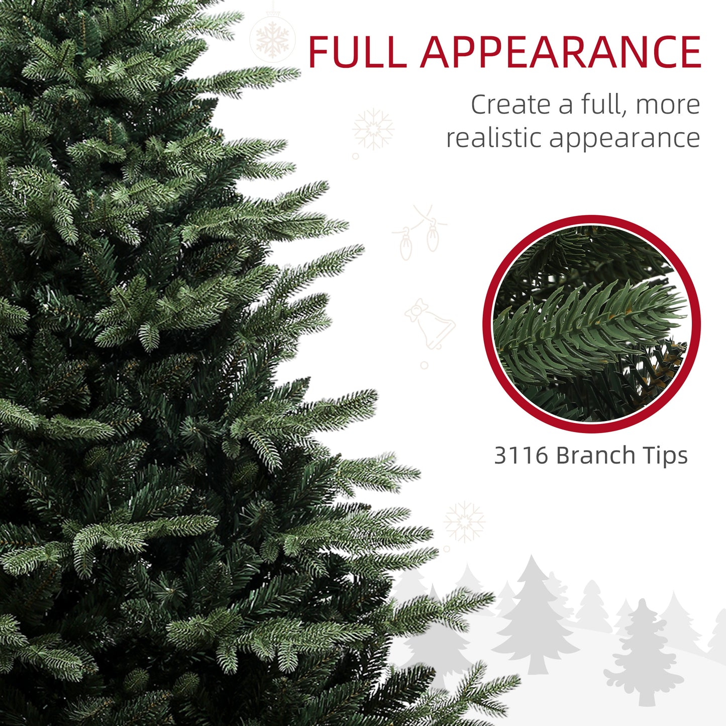 7ft Christmas Tree Artificial - Dark Green  3116 Tips