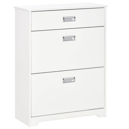 Tipping Shoe Cabinet Hall Organizer with Flip Drawers for Entry Porch 16 Pairs