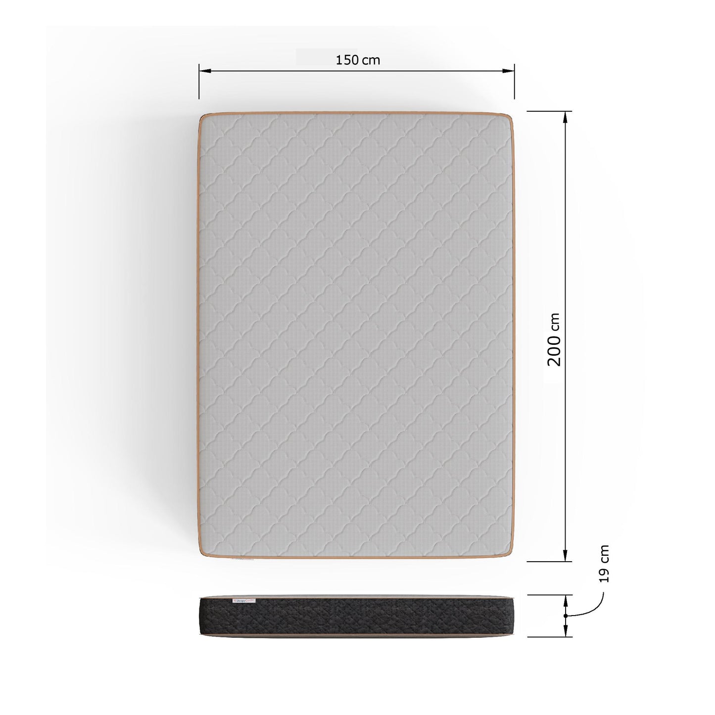 SleepyCastle King Size Double Mattress Polyester White 5 x 7ft