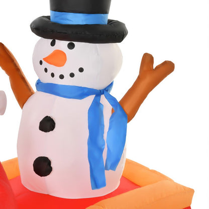 4 Foot Christmas Inflatable Santa Claus on Sleigh Deer