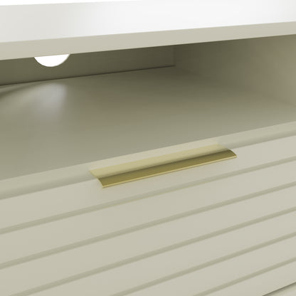 Nervata TV Unit White & Gold 1 Shelf 1 Drawer 2 Doors