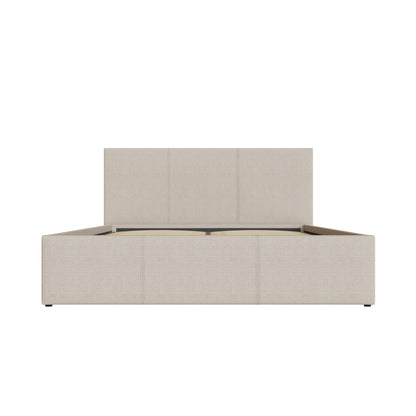 Side Lift King Size Ottoman Bed Metal & Wood Natural 5 x 7ft