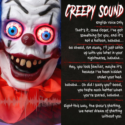 Animated Scary Clown Halloween Decoration - 167cm