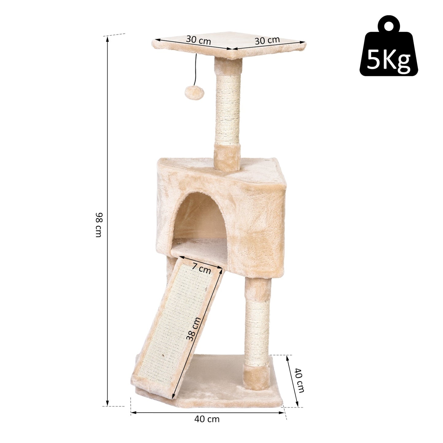 PawHut Corner Cat Tree for Indoor Cats