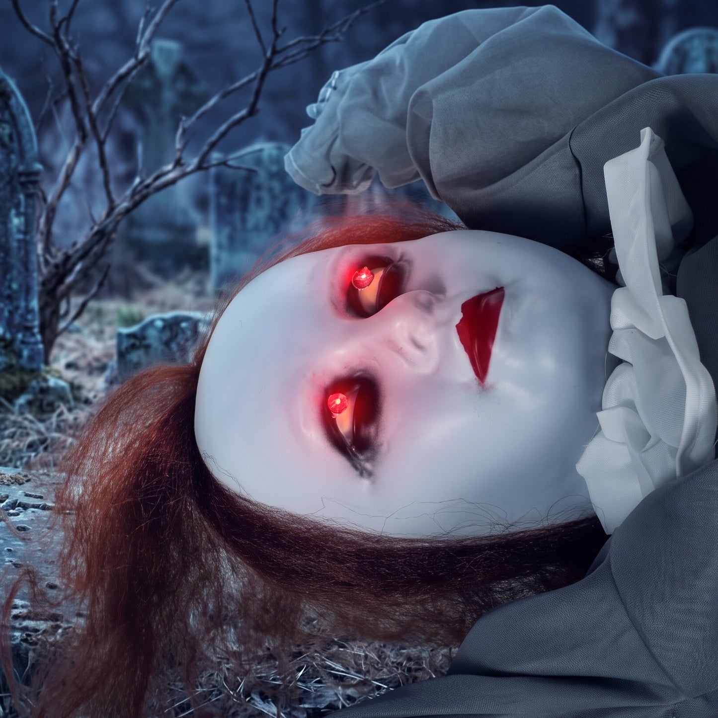 Animated Witch And Ghost Halloween Decoration - 180cm