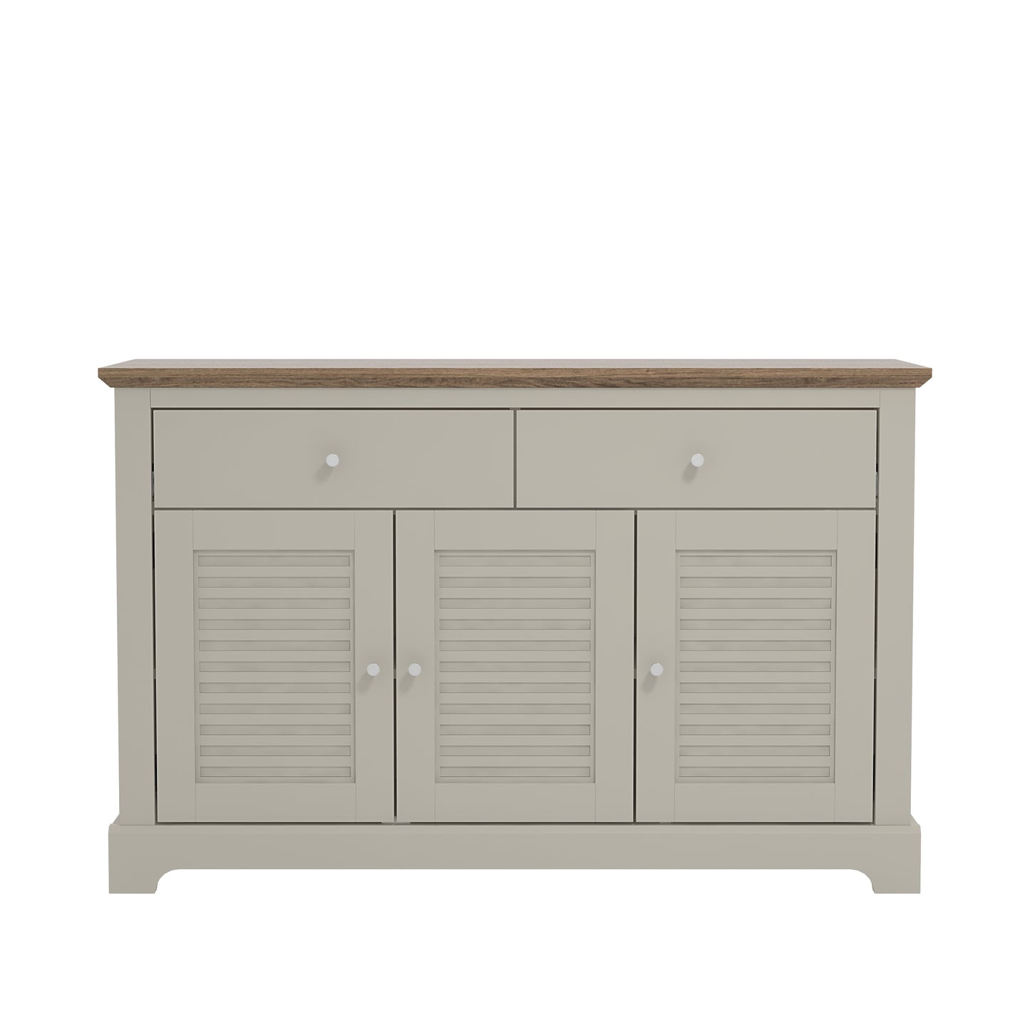 Salcombe Large Sideboard Light Grey 3 Doors 4 Shelves 2 Drawers