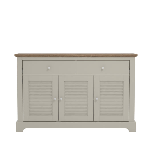 Salcombe Large Sideboard Light Grey 3 Doors 4 Shelves 2 Drawers