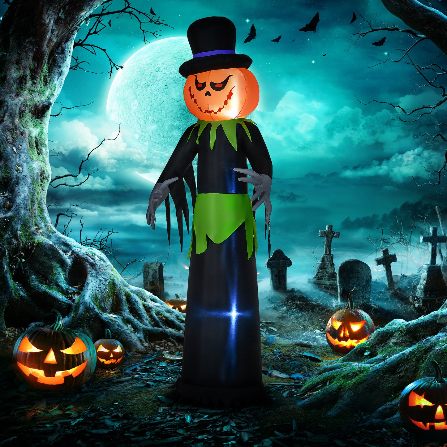 Pumpkin Man Inflatable Halloween Decoration - 250cm Primary Image
