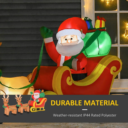 8 Foot Christmas Inflatable Santa Claus on Sleigh