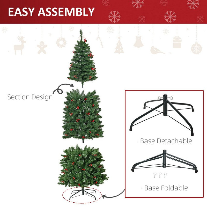7 Foot Prelit Artificial Pencil Christmas Tree with Warm White LED Light