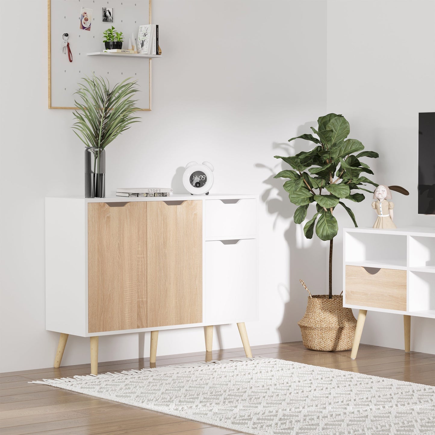 Sideboard Floor Standing Storage Cabinet with Drawer for Bedroom