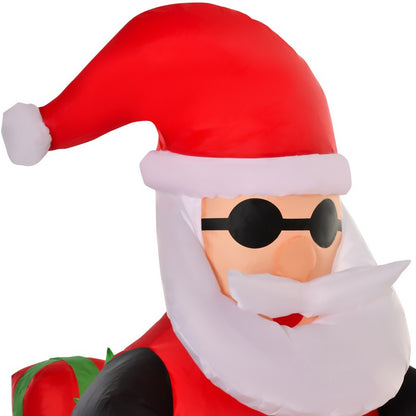 5.5 Foot Christmas Inflatable Santa Claus Riding a Motorcycle Blow Up Decoration Xmas Décor for Garden