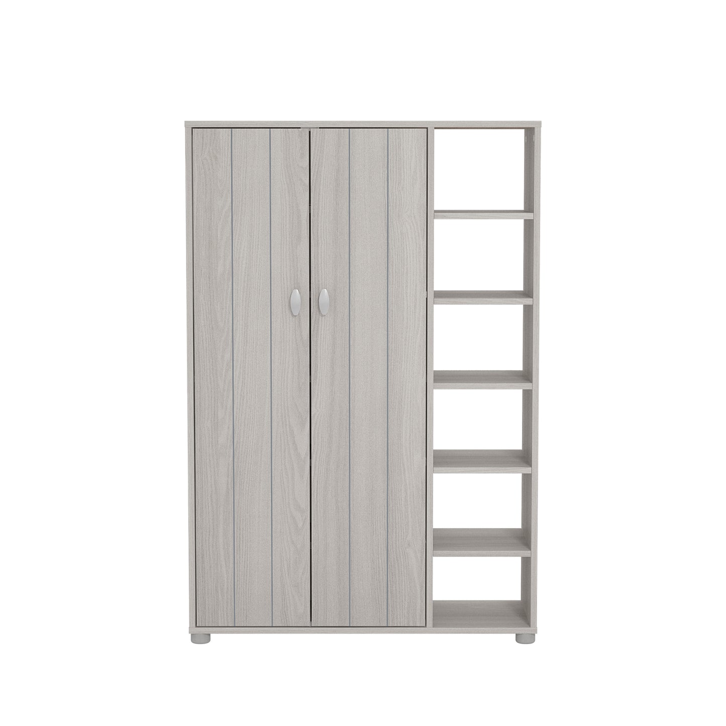 Bideford Tall Shoe Storage Light Grey 2 Doors 12 Shelves