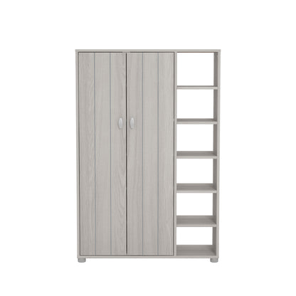 Bideford Tall Shoe Storage Light Grey 2 Doors 12 Shelves