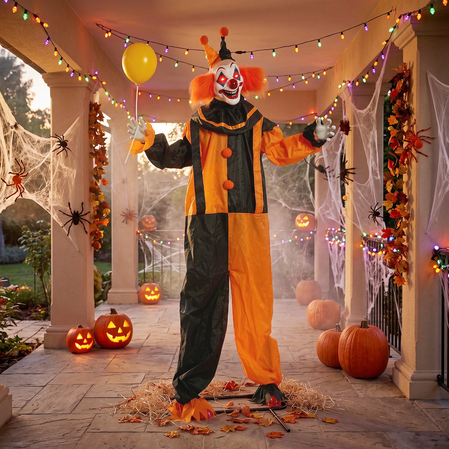 Animated Scary Clown Halloween Decoration - 190cm