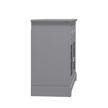 Honition Sideboard Grey 2 Doors 2 Shelves 1 Drawer