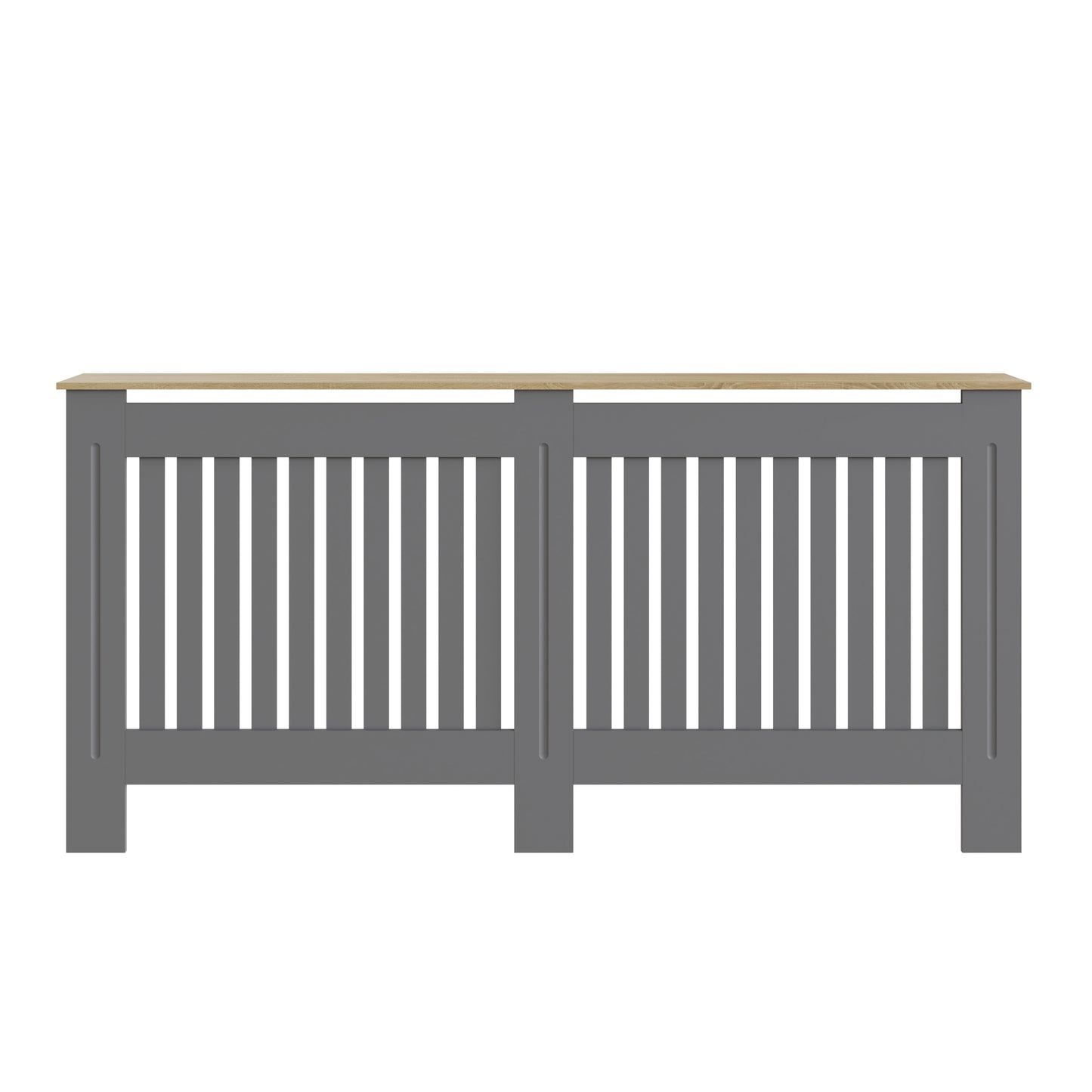 Longslow Large Radiator Cover Grey & Oak 1 Shelf