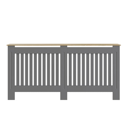 Longslow Large Radiator Cover Grey & Oak 1 Shelf