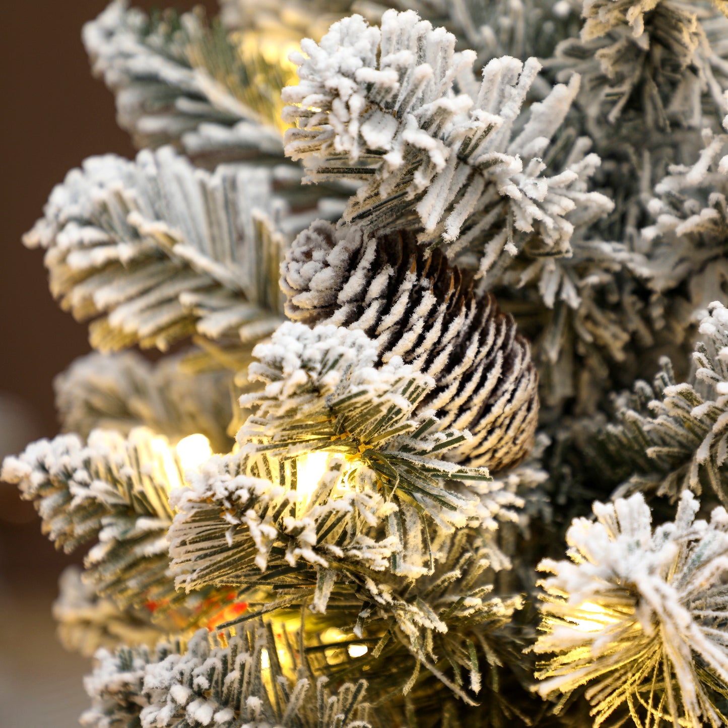 2ft Prelit Christmas Tree Artificial - White Frosted Green Ornament Warm White 72 Tips