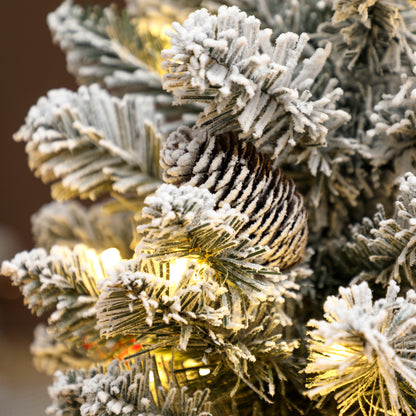 2ft Prelit Christmas Tree Artificial - White Frosted Green Ornament Warm White 72 Tips
