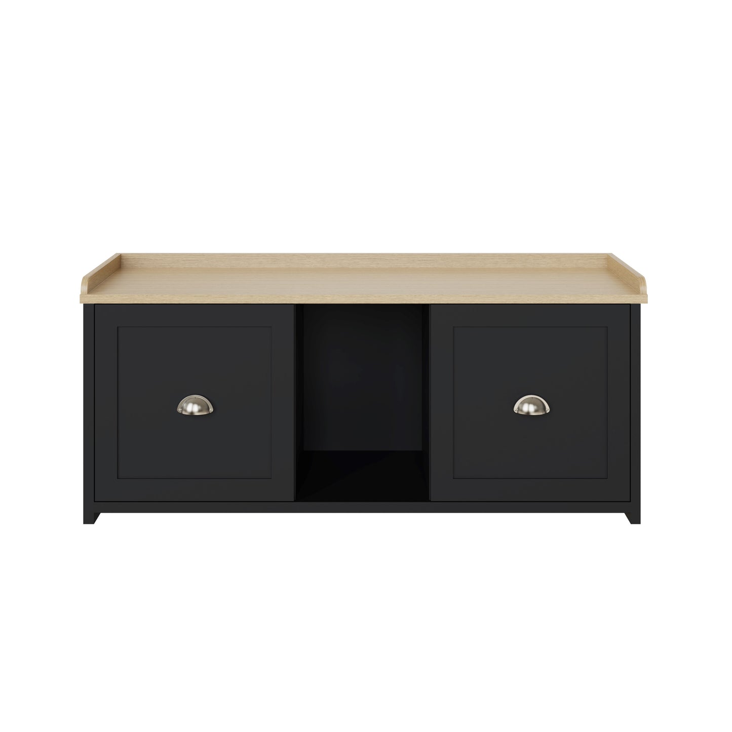Lancaster Large Shoe Storage Black 2 Doors 7 Shelves