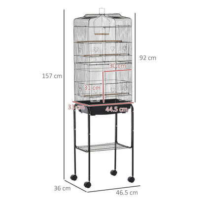 Grille 157cm Bird Cage Wheeled Black by Pawhut