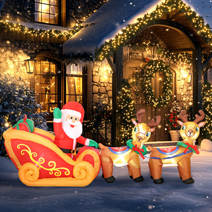 Santa Sleigh Inflatable Christmas Decoration - 240cm