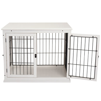 Pawhut Medium-Density Fibreboard 3-Door Small Indoor Pet Cage White