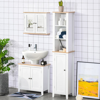 kleankin Bathroom Pedestal Under Sink Cabinet Storage Standing Unit w/ 2 Door Space Saver