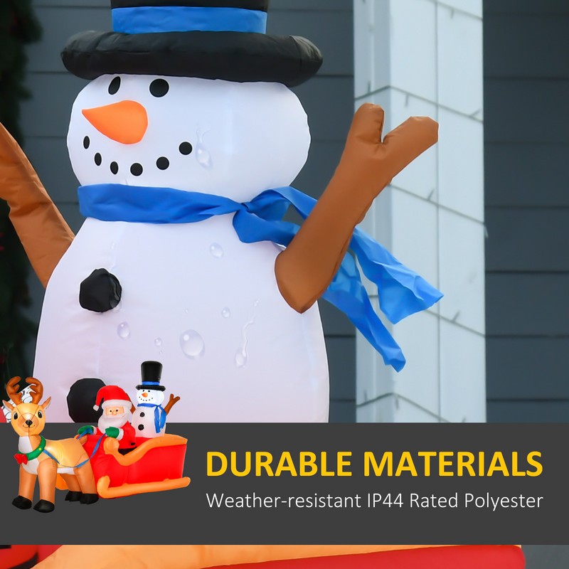 4 Foot Christmas Inflatable Santa Claus on Sleigh Deer