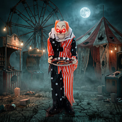 Animated Scary Clown Halloween Decoration - 91cm