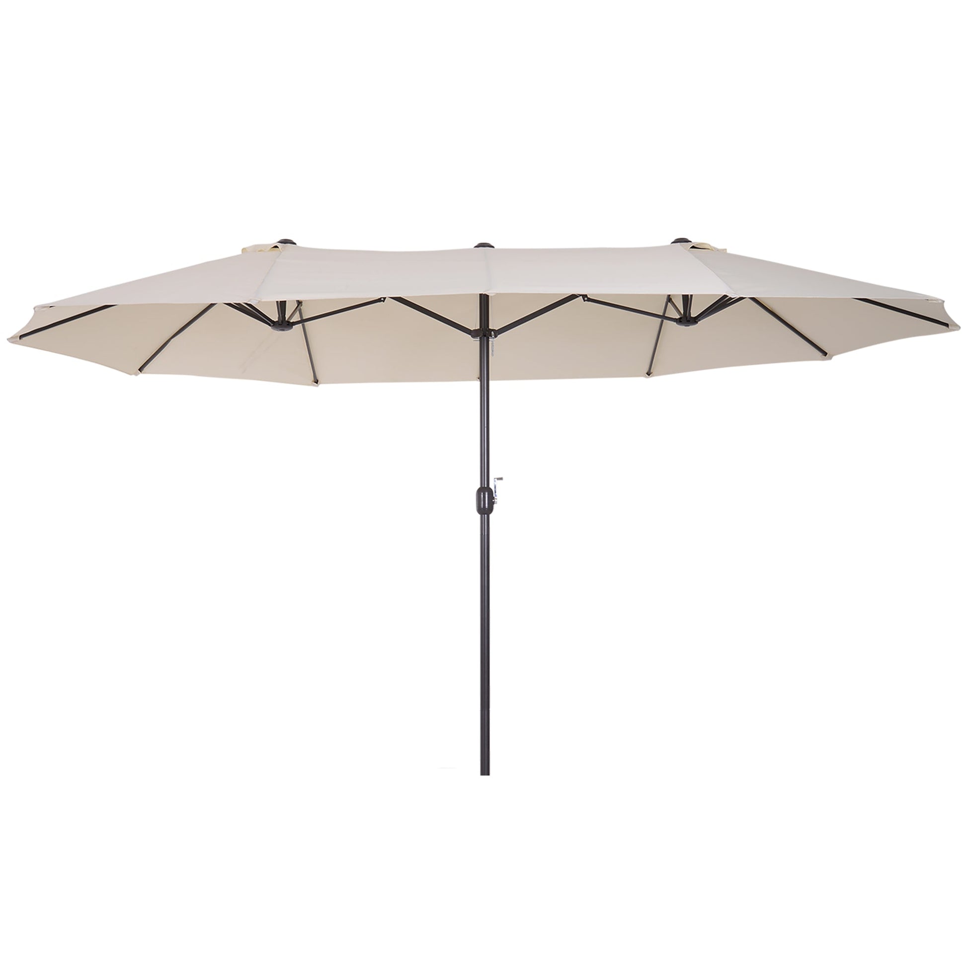 4.6m Double-Sided Patio Parasol Sun Umbrella-Beige Primary Image