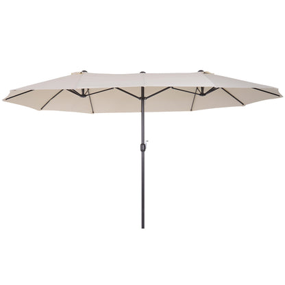 4.6m Double-Sided Patio Parasol Sun Umbrella-Beige Primary Image