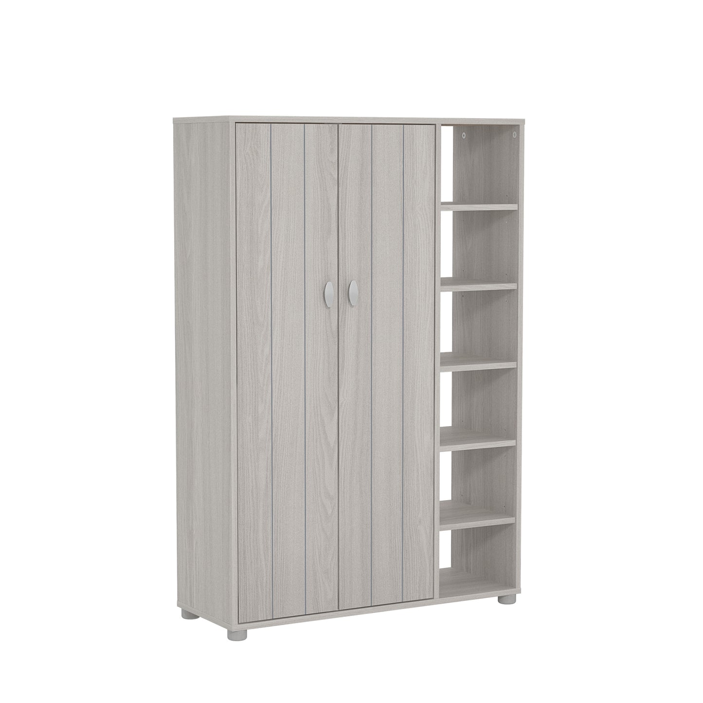 Bideford Tall Shoe Storage Light Grey 2 Doors 12 Shelves