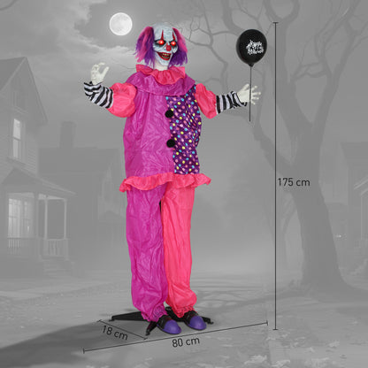 Animated Scary Clown Halloween Decoration - 175cm