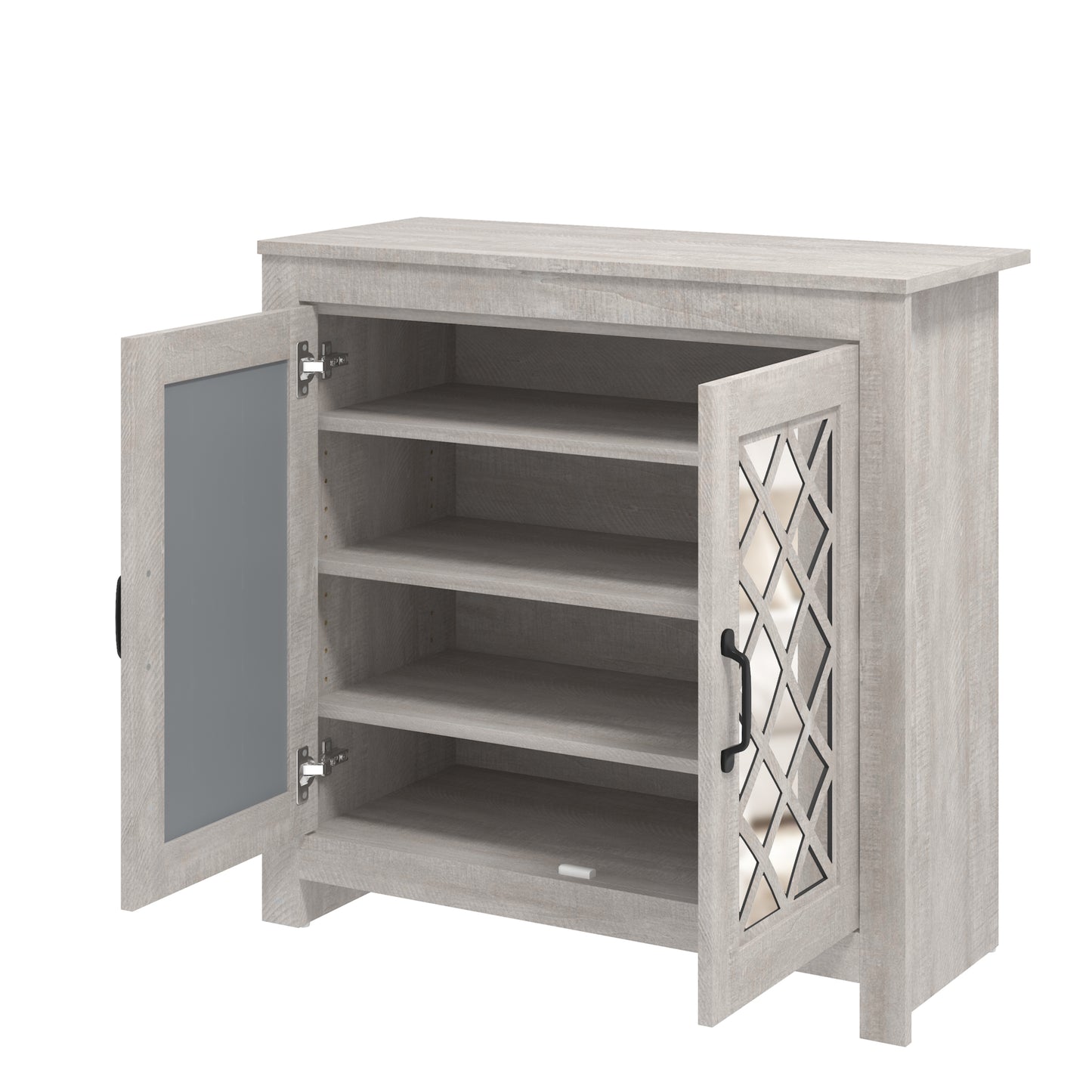 Tiverton Shoe Storage Light Grey 2 Doors 4 Shelves