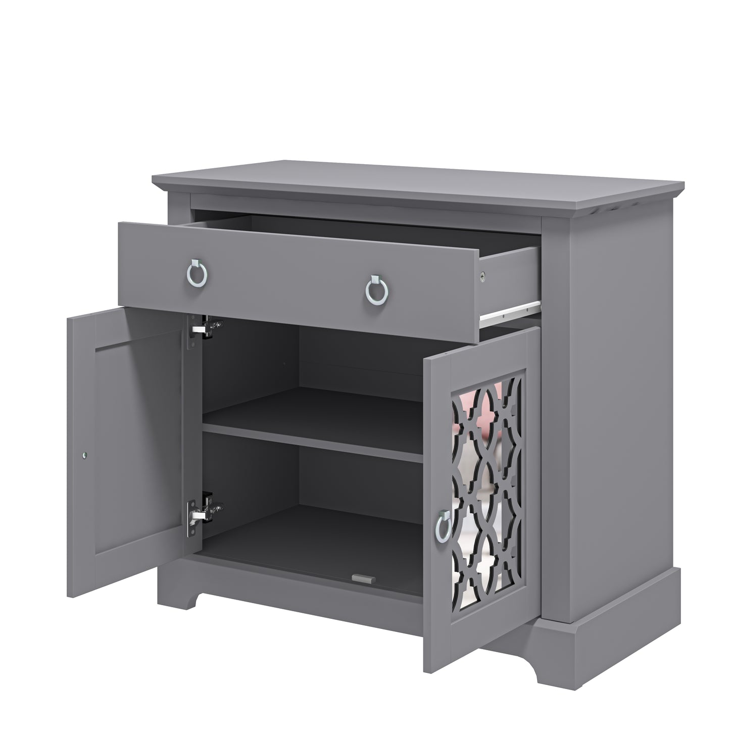 Honition Sideboard Grey 2 Doors 2 Shelves 1 Drawer