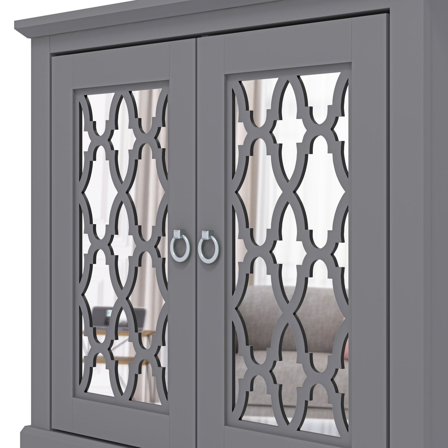 Honition Sideboard Grey 2 Doors 2 Shelves