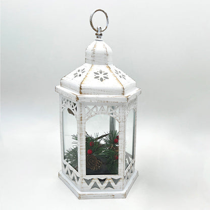 White Pine Cones LED Lantern 18x16x33