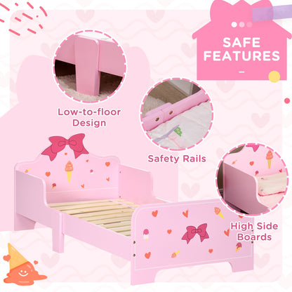 ZONEKIZ Princess-Themed Kids Toddler Bed w/ Cute Patterns